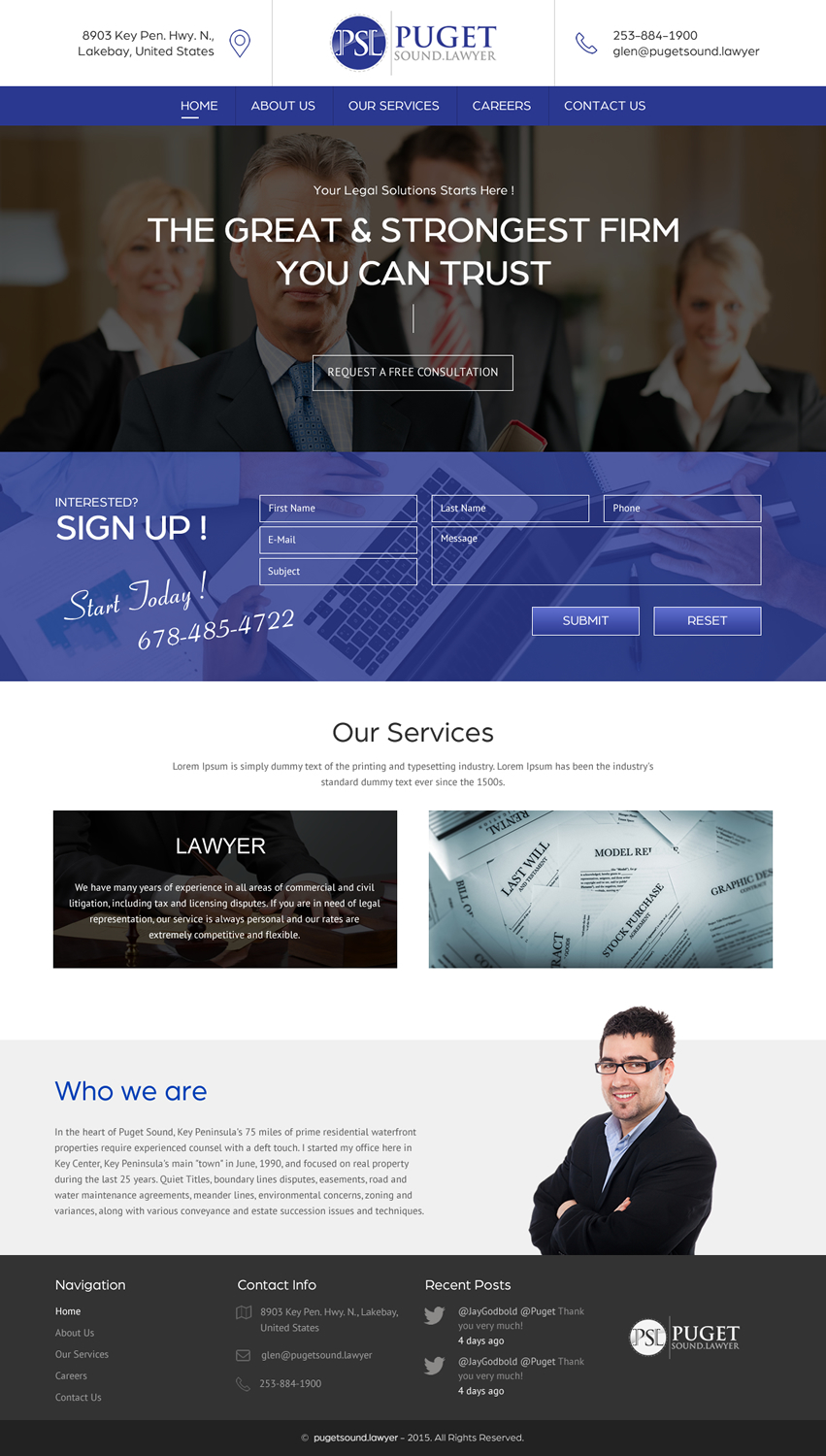 Diseño Web por rightway para Glen P. Pszczola, Attorney at Law | Diseño #9365610