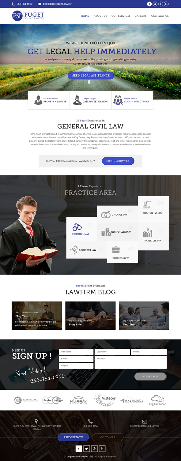 Web Design by rightway for Glen P. Pszczola, Attorney at Law | Design #9389086