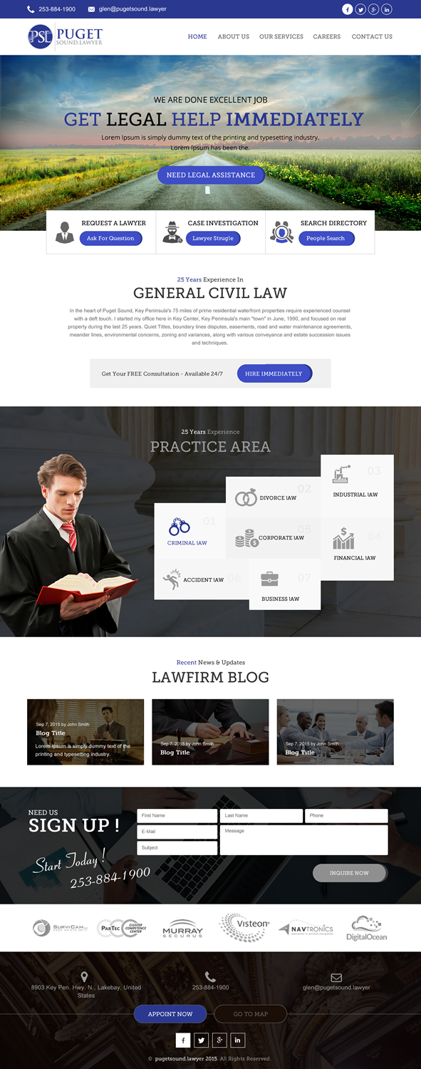 Web Design par rightway pour Glen P. Pszczola, Attorney at Law | Design #9389542