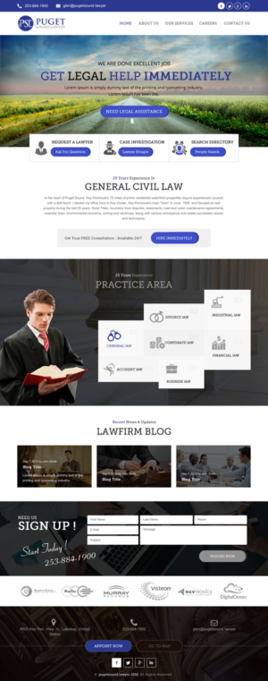 Web Design par rightway pour Glen P. Pszczola, Attorney at Law | Design : #9389542