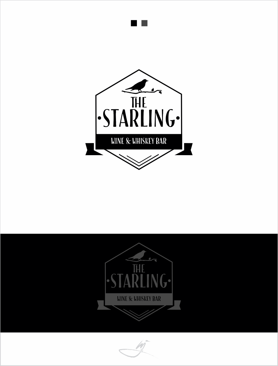 Logo Design by Mimi &amp; Max for The Starling - Wine & Whiskey Bar | Design #9366979