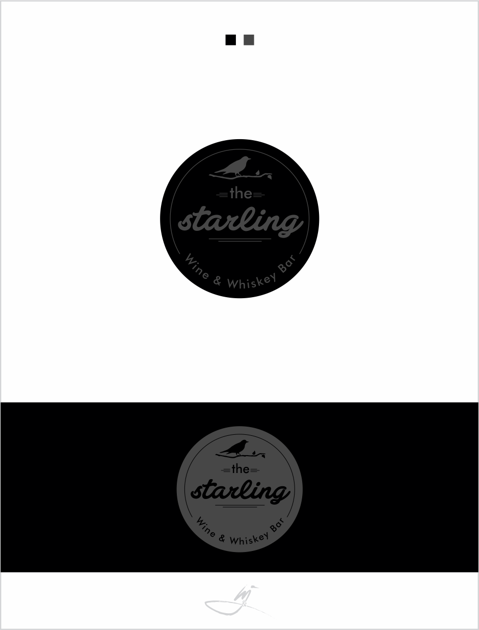 Logo Design by Mimi &amp; Max for The Starling - Wine & Whiskey Bar | Design #9370941