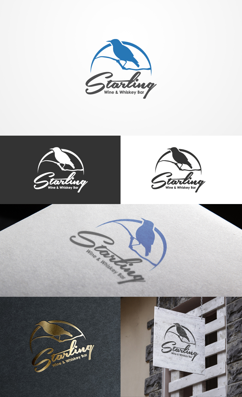 Diseño de Logo por Grapismo Brand Studio para The Starling - Wine & Whiskey Bar | Diseño #9441780