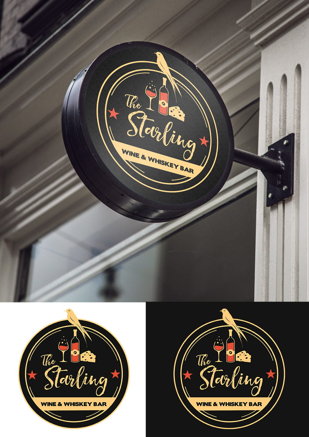 Logo Design by bulut_harbeli for The Starling - Wine & Whiskey Bar | Design #9393667