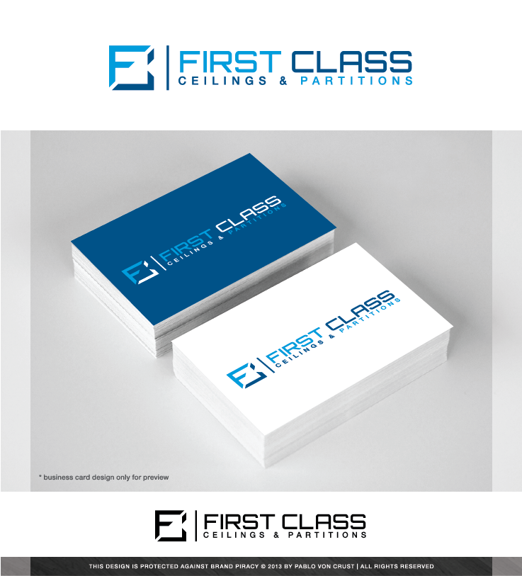 Diseño de Logo por Pablo Von Crust para First Class Ceilings & Partitions | Diseño: #2053580