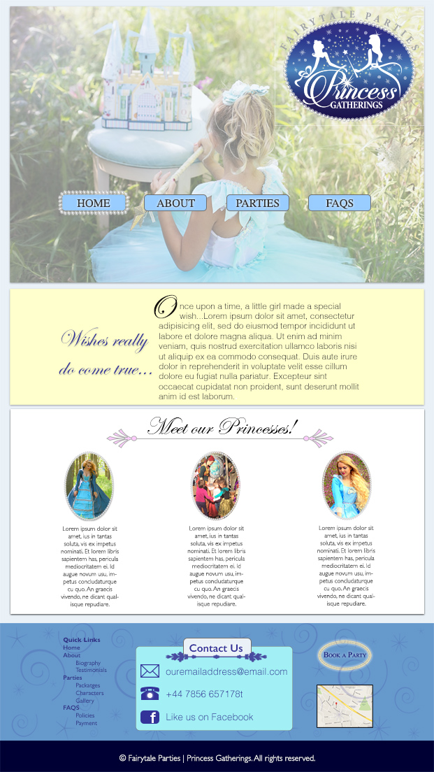 Web Design par bcass.solomon pour Princess Gatherings | Design #9429381