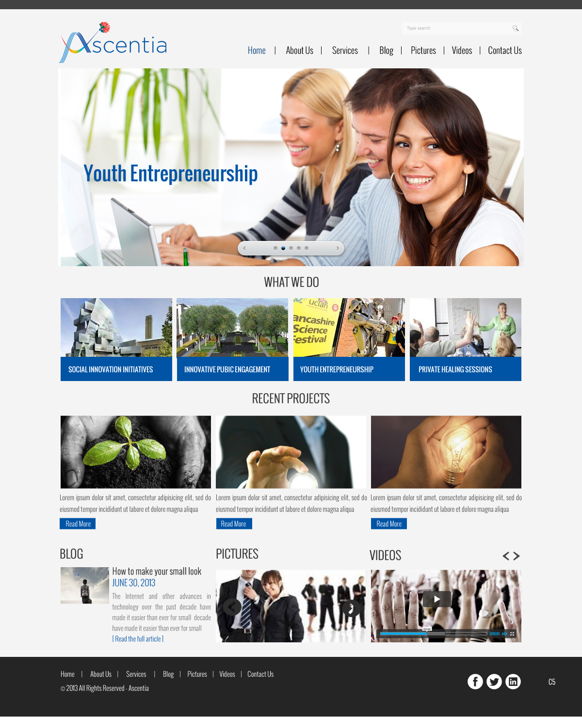 Wordpress Design by pb for Ascentia | Design #2066641