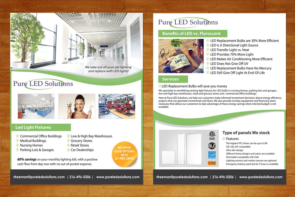 Flyer Design by Artcher for Pure LED Solutions  | Design #9369598