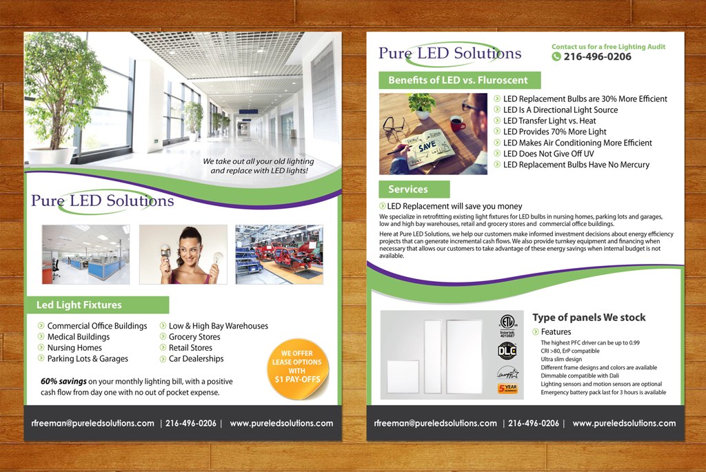 Flyer-Design von Artcher für Pure LED Solutions  | Design #9383616