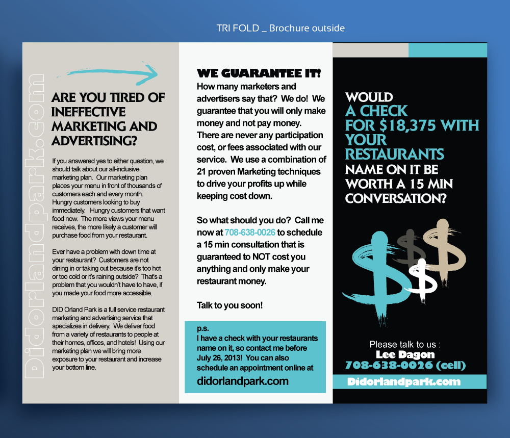 Brochure Design by designgreen for Dial-up Delivery | Design #2065900