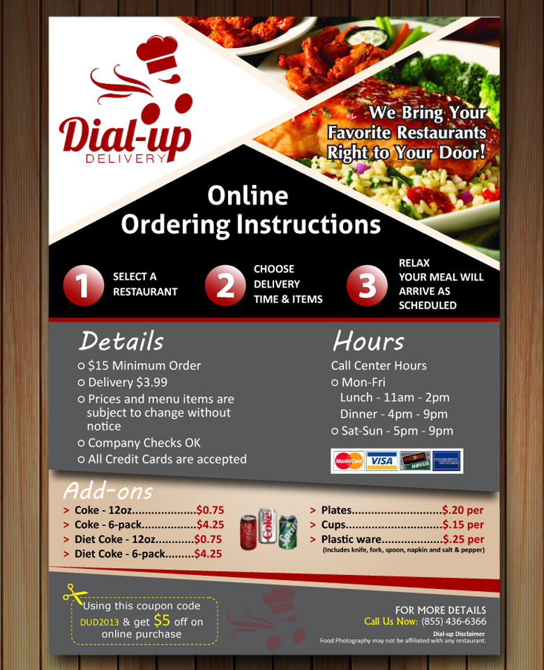 Flyer-Design von Sbss für Dial-up Delivery | Design #2061092