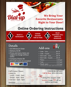 Flyer Design by Sbss for Dial-up Delivery | Design: #2061097