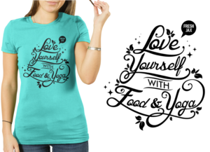 Yoga Cafe Needs a Cute T-Shirt Design | Diseño de Camiseta por a.o.d