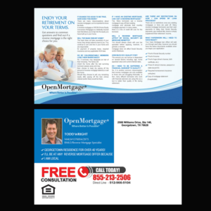 Reverse Mortgage Postcard-Todd Wright | Design de Carte Postale par NatPearlDesigns