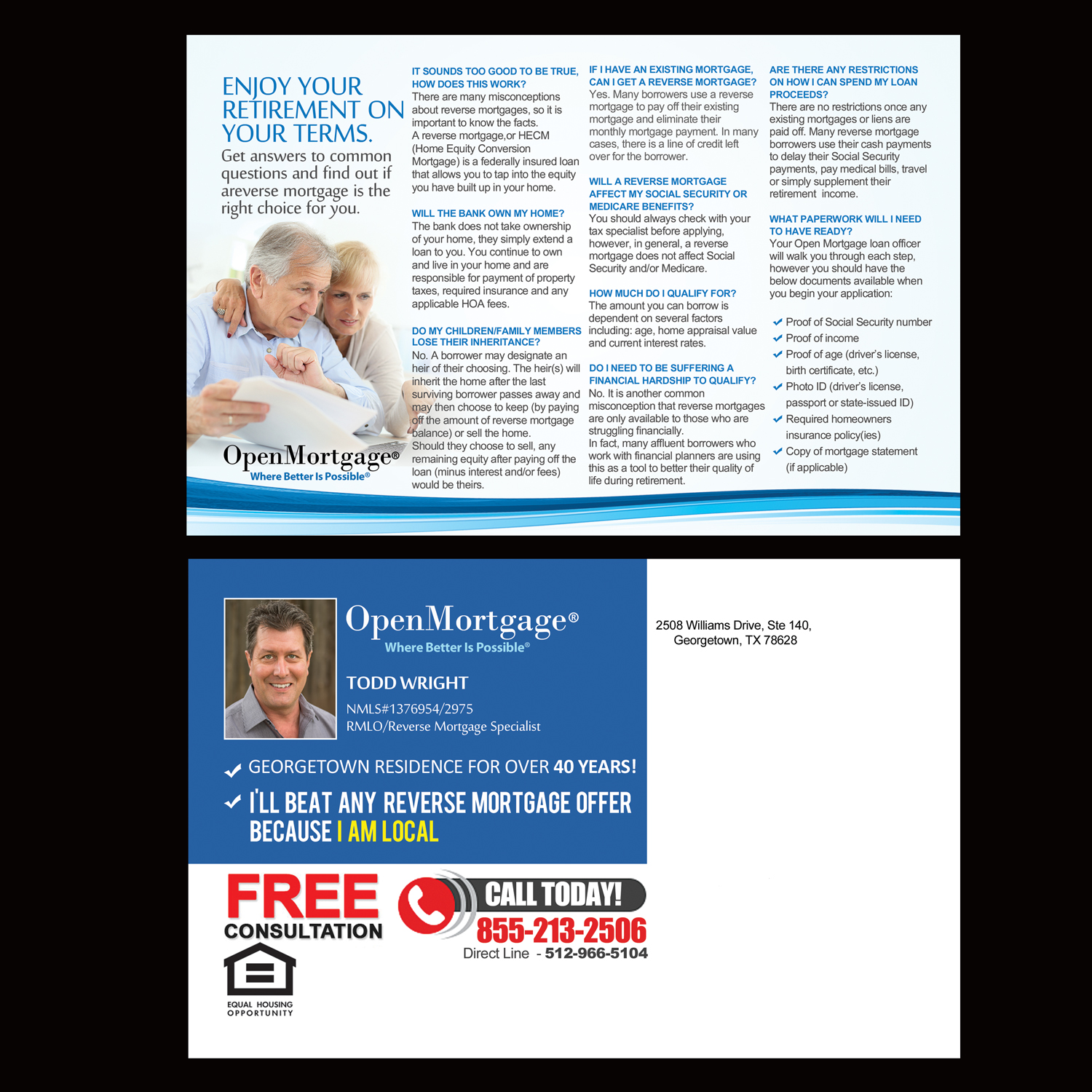 Postcard Design by NatPearlDesigns for Open Mortgage | Design #9389433