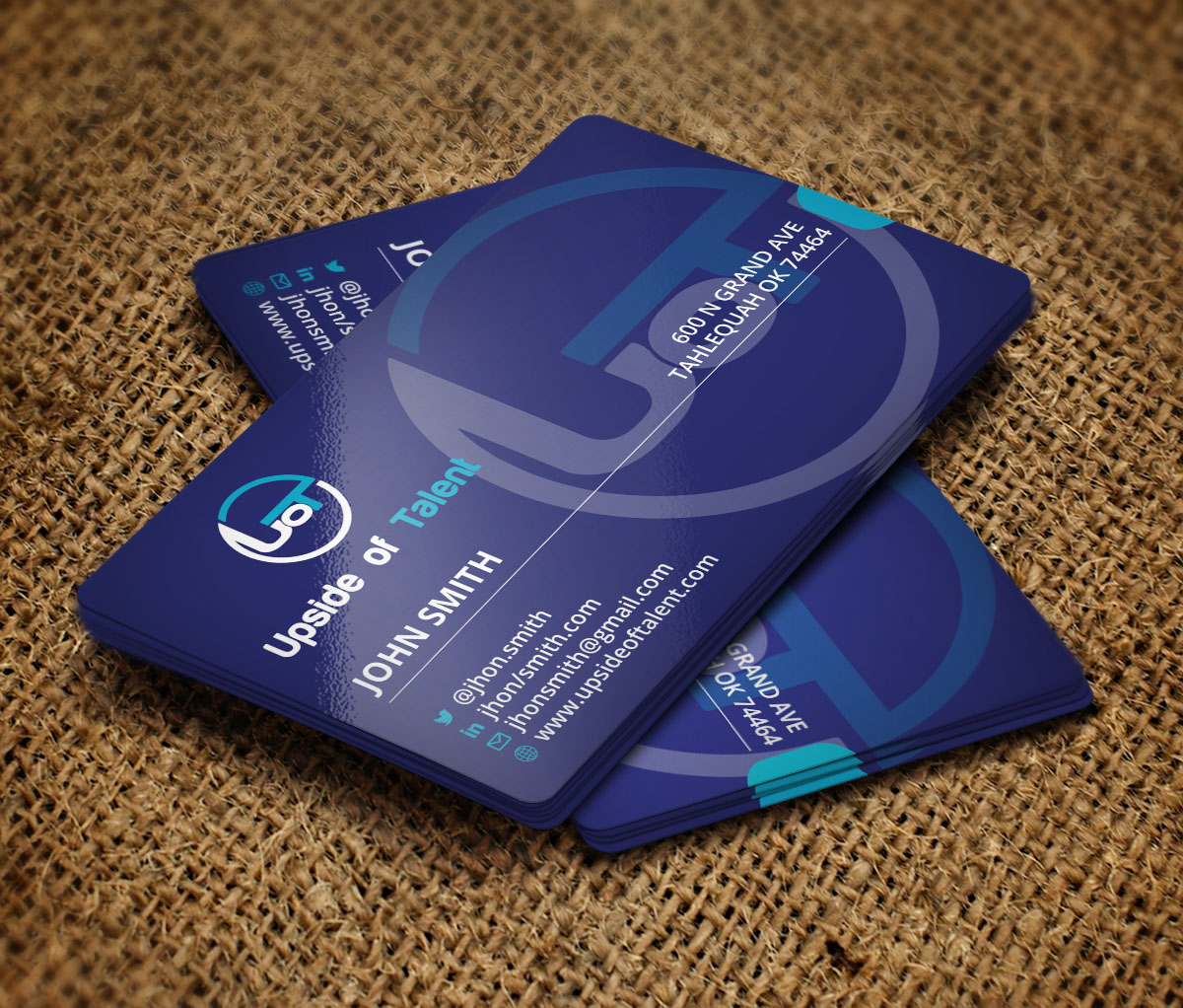 Business Card Design by Verified artistry (Design garden) for Upside of Talent | Design #9361334