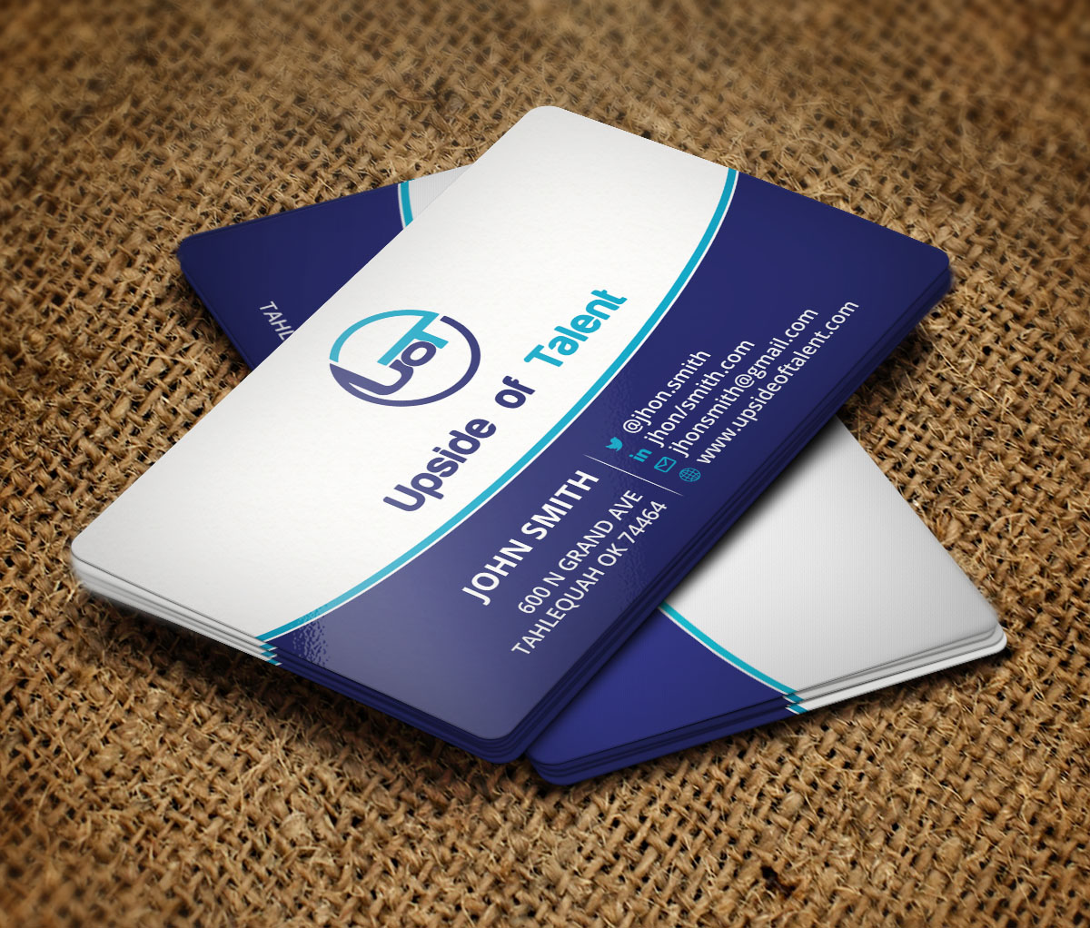 Business Card Design by Verified artistry (Design garden) for Upside of Talent | Design #9361338