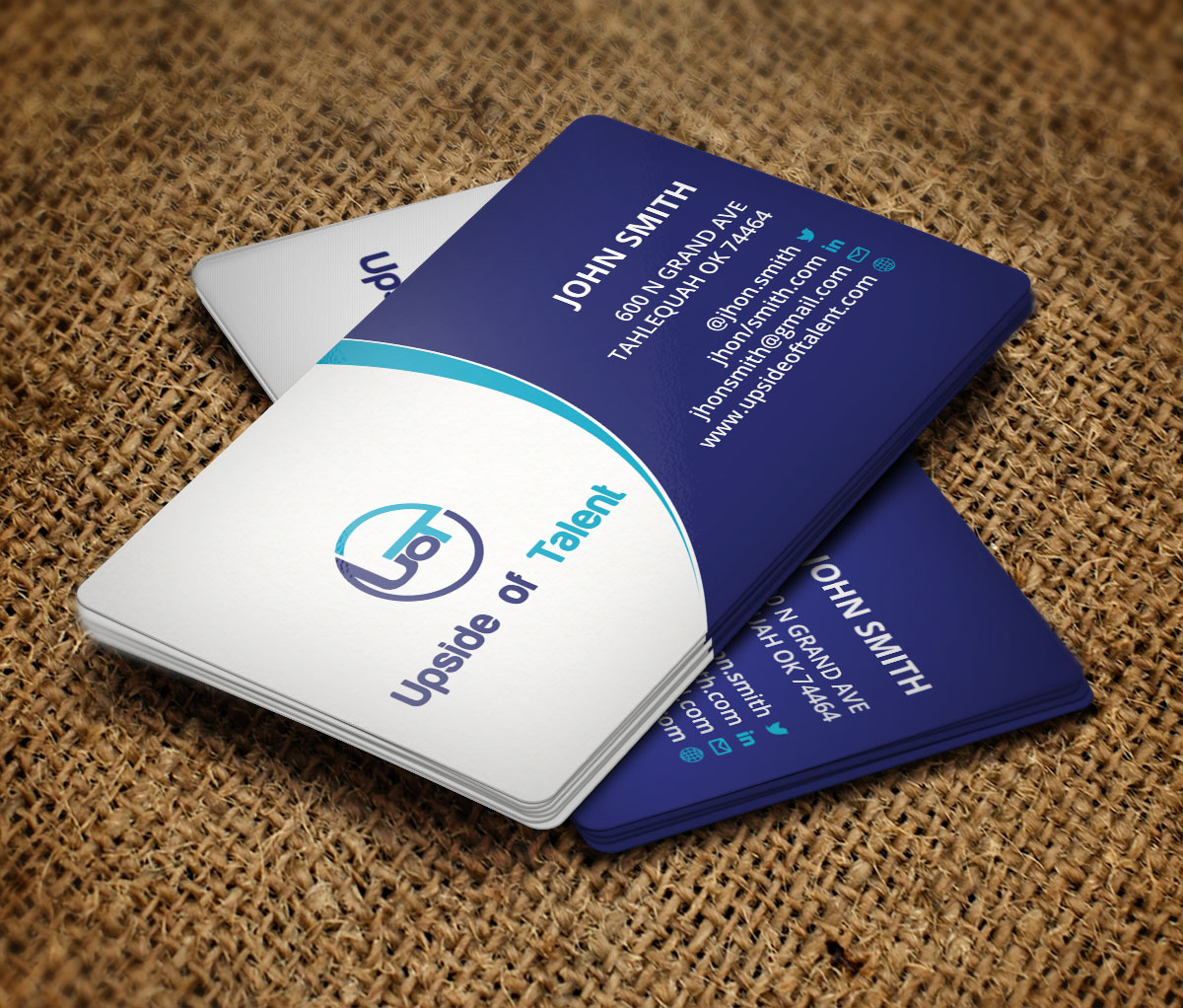 Business Card Design by Verified artistry (Design garden) for Upside of Talent | Design #9361340