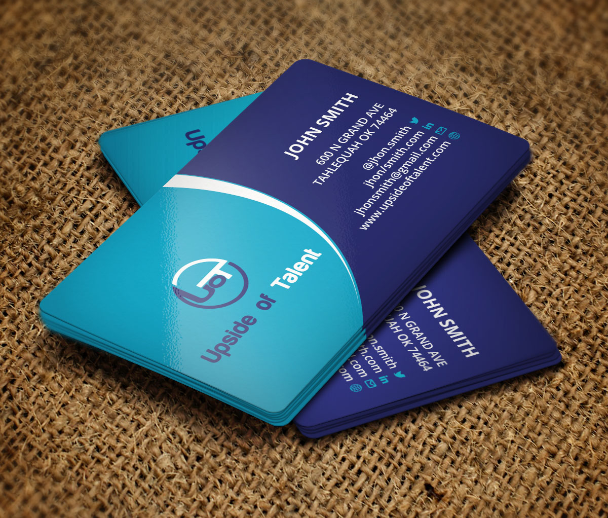 Business Card Design by Verified artistry (Design garden) for Upside of Talent | Design #9361359