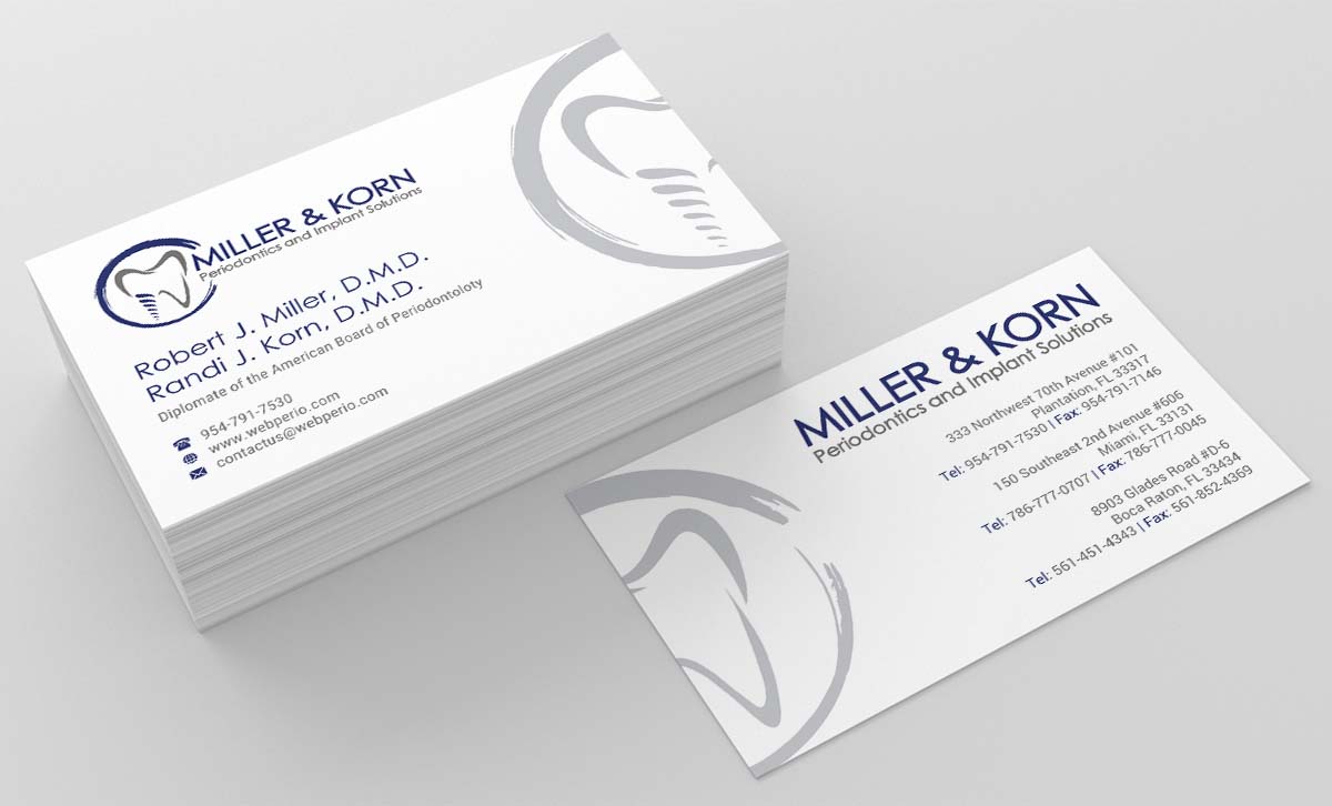 Diseño de Tarjeta de Presentación por INDIAN_Ashok para Miller & Korn Periodontics and Implant Solutions | Diseño #9384803