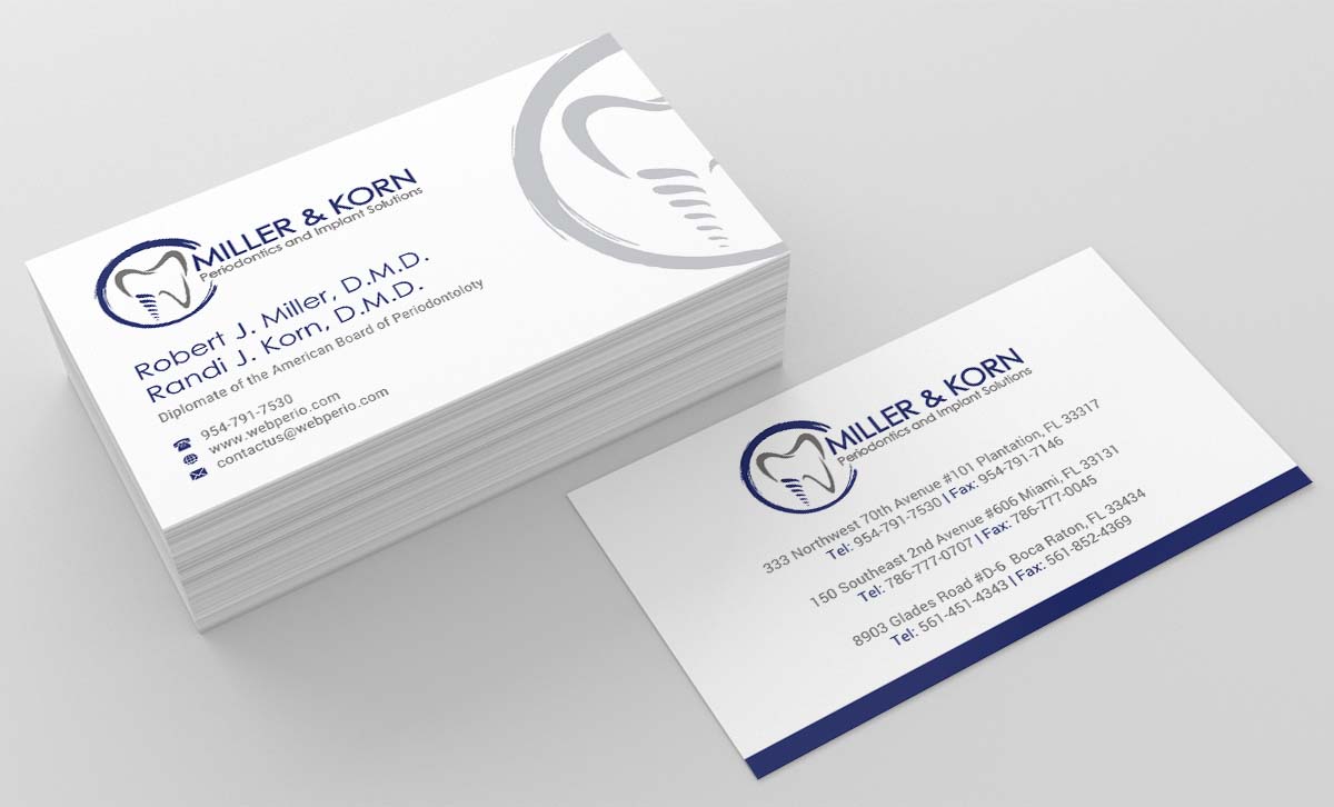 Diseño de Tarjeta de Presentación por INDIAN_Ashok para Miller & Korn Periodontics and Implant Solutions | Diseño #9384806