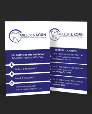 Business Card Design by Selda for Miller & Korn Periodontics and Implant Solutions | Design: #9371597