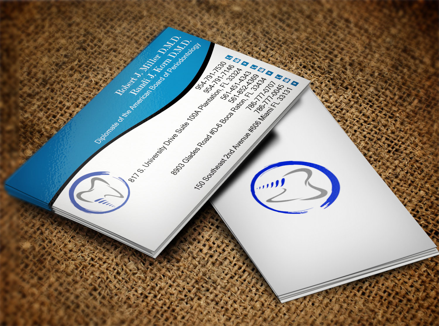 Diseño de Tarjeta de Presentación por Lanka Ama para Miller & Korn Periodontics and Implant Solutions | Diseño #9375547