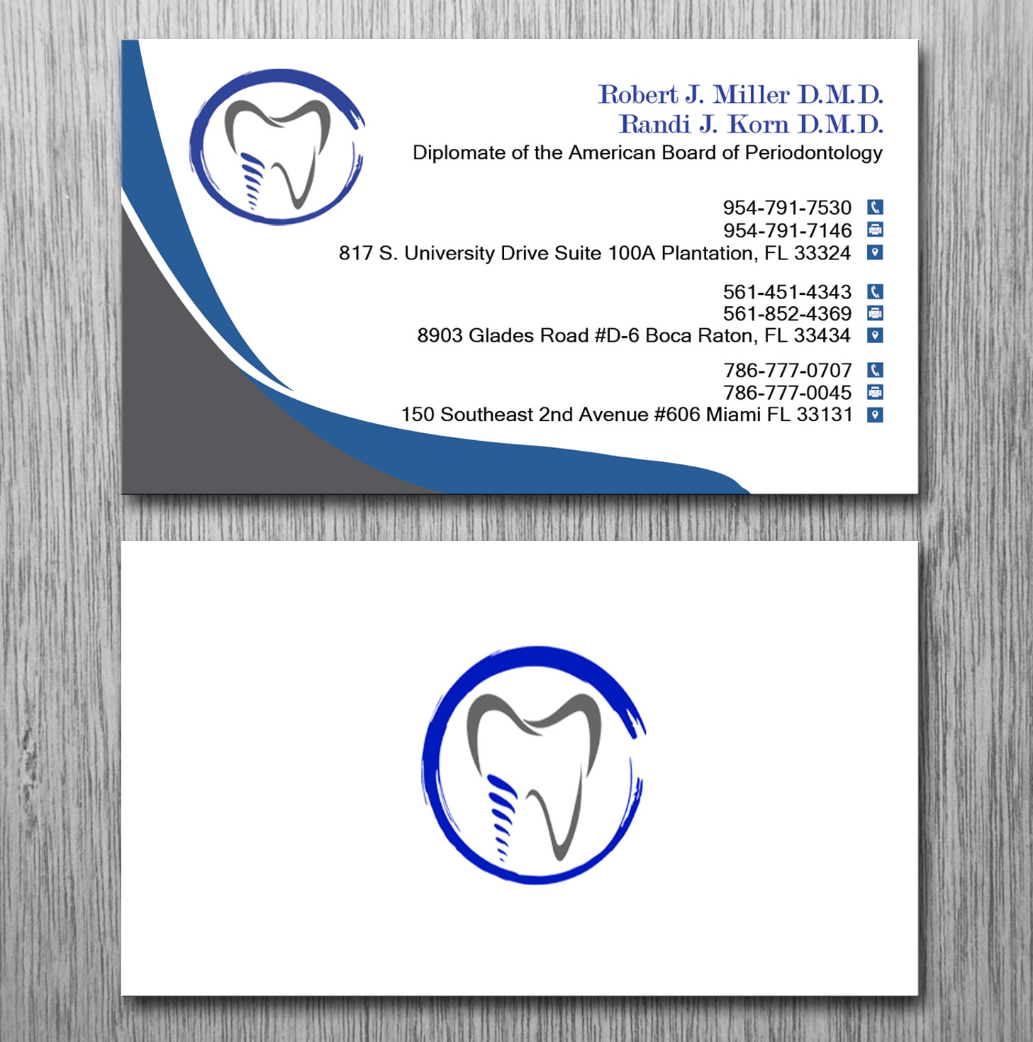 Diseño de Tarjeta de Presentación por Lanka Ama para Miller & Korn Periodontics and Implant Solutions | Diseño #9375549