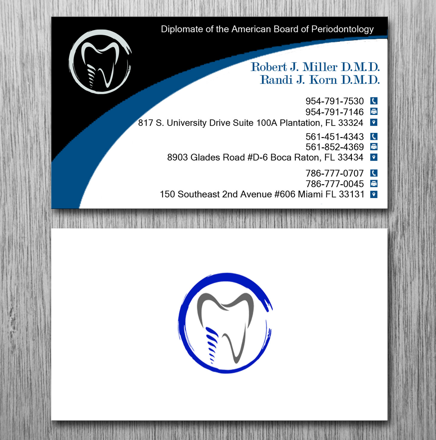 Diseño de Tarjeta de Presentación por Lanka Ama para Miller & Korn Periodontics and Implant Solutions | Diseño #9375550