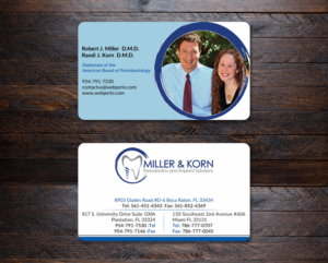 Business Card Design by AFHUN for Miller & Korn Periodontics and Implant Solutions | Design: #9377917
