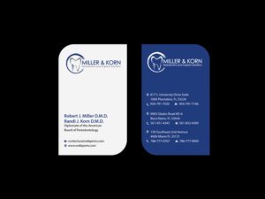 Business Card Design by Creations Box 2015 for Miller & Korn Periodontics and Implant Solutions | Design: #9372276