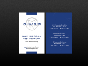 Business Card Design by Creations Box 2015 for Miller & Korn Periodontics and Implant Solutions | Design: #9372282