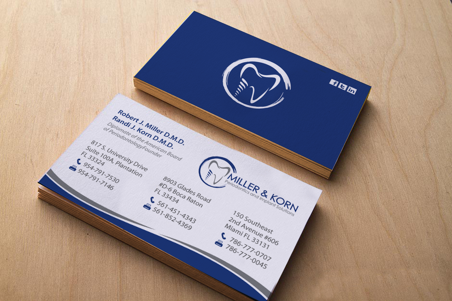 Business Card Design by chandrayaan.creative for Miller & Korn Periodontics and Implant Solutions | Design #9380654