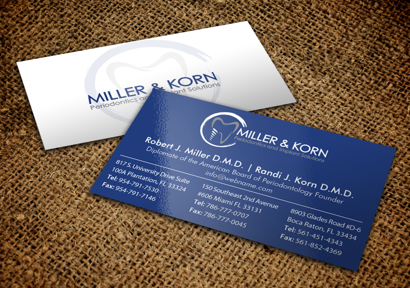 Business Card Design by chandrayaan.creative for Miller & Korn Periodontics and Implant Solutions | Design #9403810