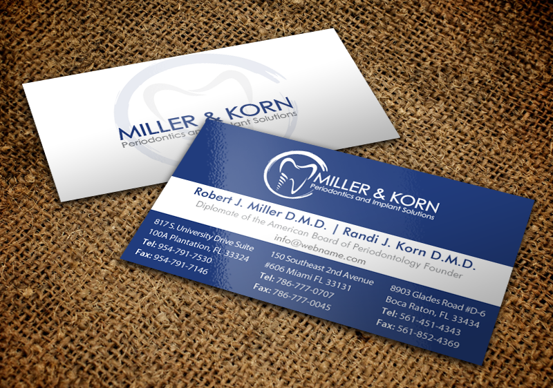 Business Card Design by chandrayaan.creative for Miller & Korn Periodontics and Implant Solutions | Design #9403836
