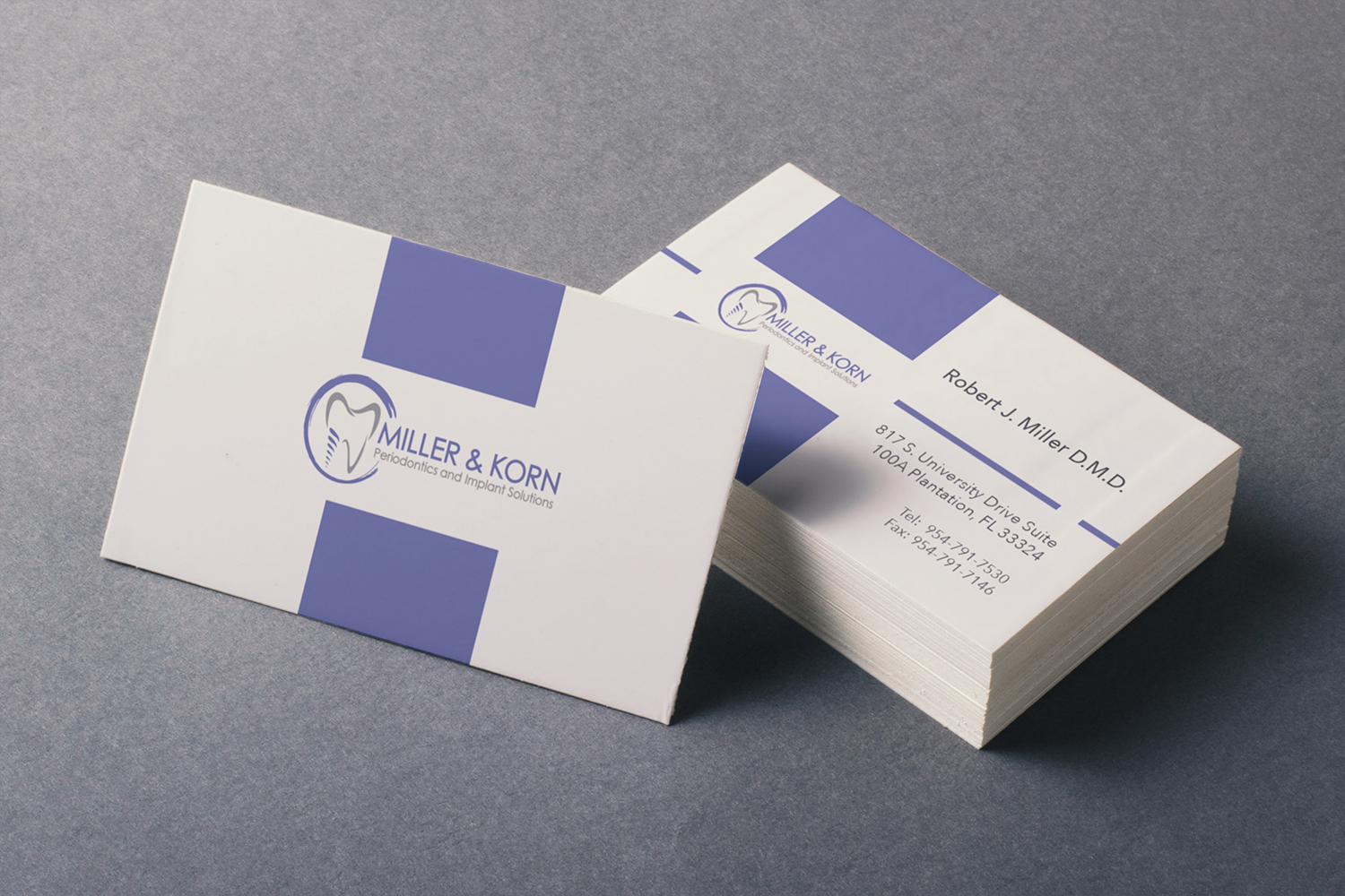 Business Card Design by Kelly Ong for Miller & Korn Periodontics and Implant Solutions | Design #9382356