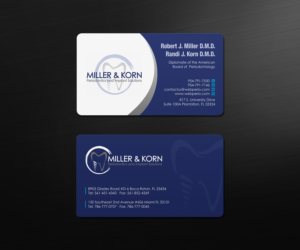 Miller & Korn Periodontics and Implant Solutions Business Card | Business Card Design by logodentity
