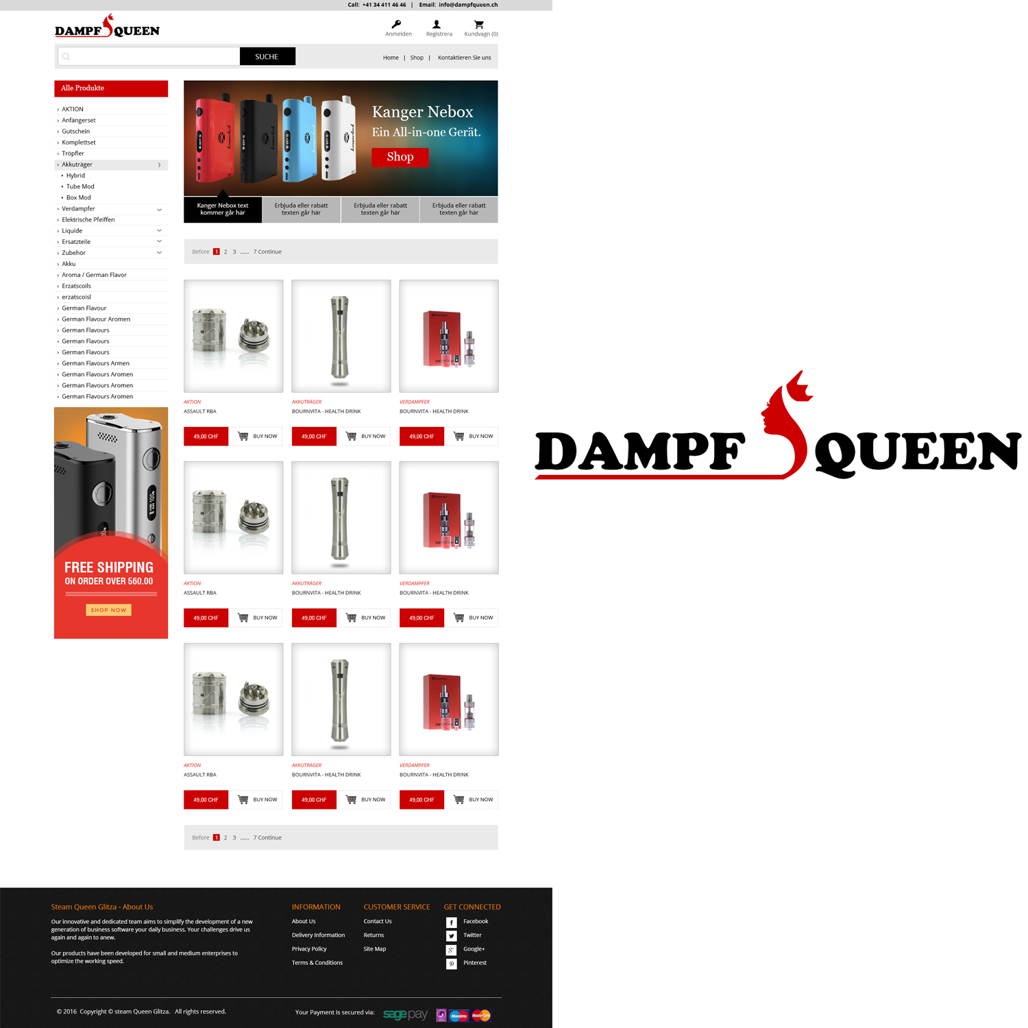 Web Design by Ritz Paul for Dampfqueen | Design #9372870