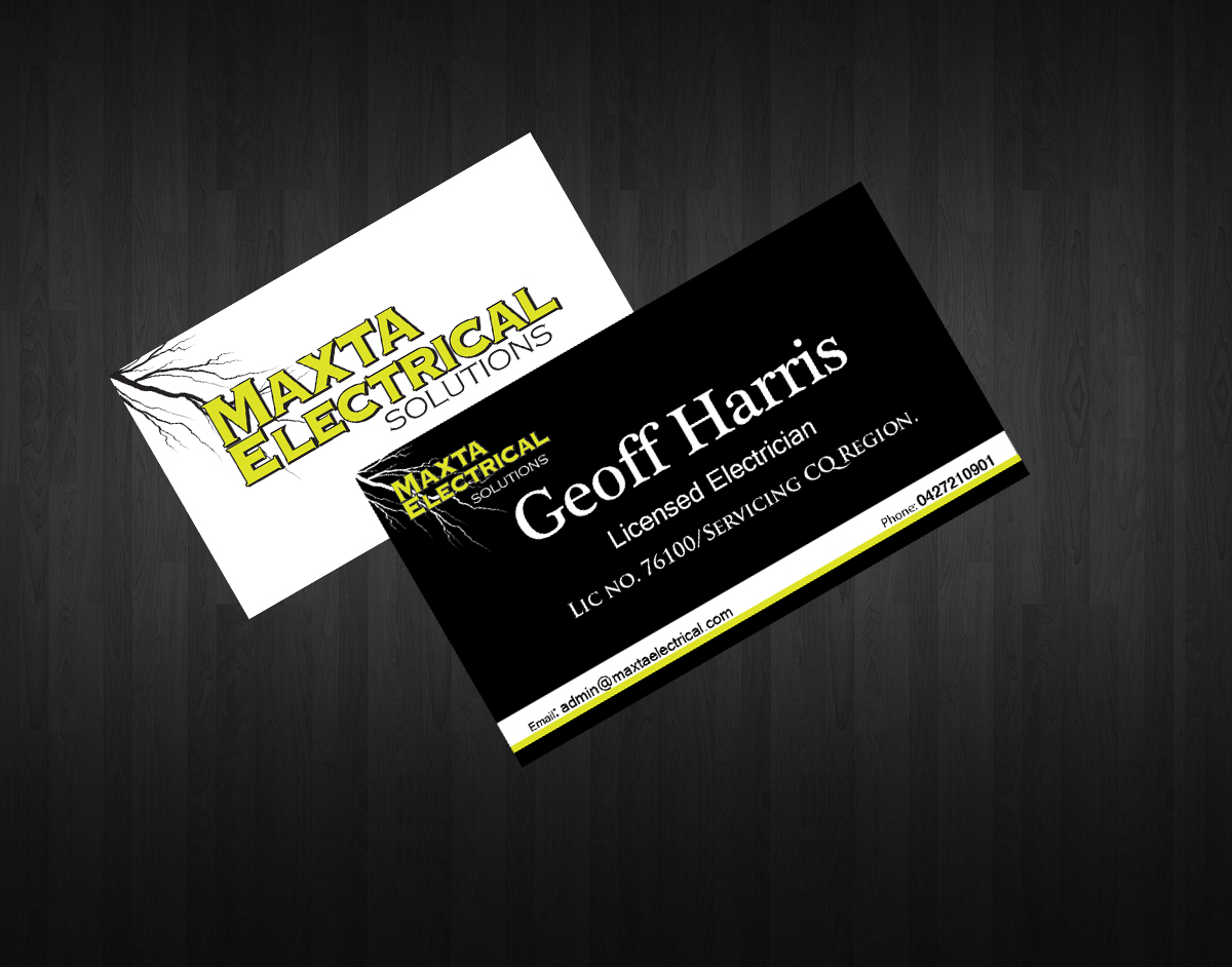 Business Card Design by  Sasko Kmetovich for Maxta Electrical Solutions | Design #2061467