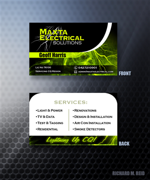 Business Card Design by Vivid Concepts for Maxta Electrical Solutions | Design: #2059140