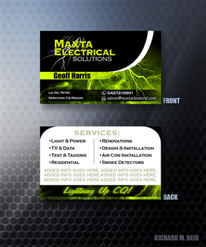 Design de Carte de Visite par Vivid Concepts pour Maxta Electrical Solutions | Design #2067576