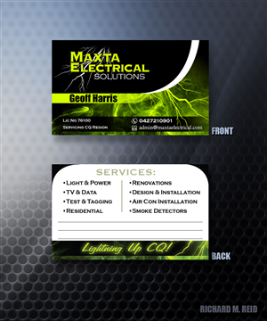 Business Card Design by Vivid Concepts for Maxta Electrical Solutions | Design: #2083659