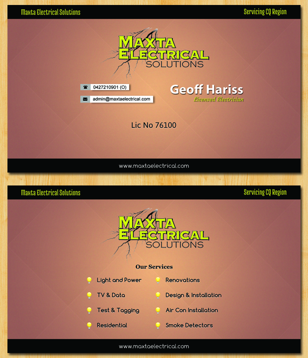 Business Card Design by ColourDrift for Maxta Electrical Solutions | Design #2056085