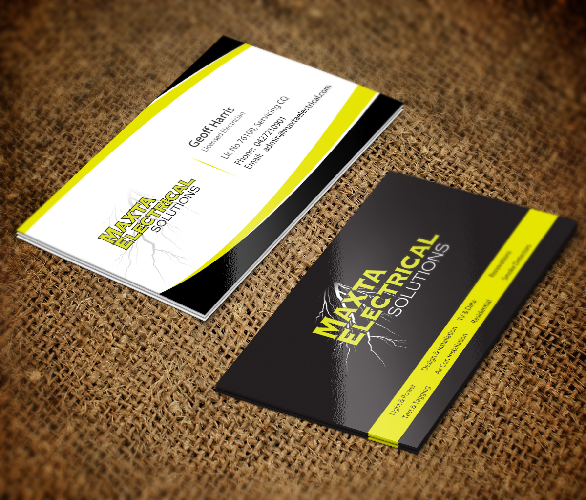 Business Card Design by Mulugeta for Maxta Electrical Solutions | Design #2058939