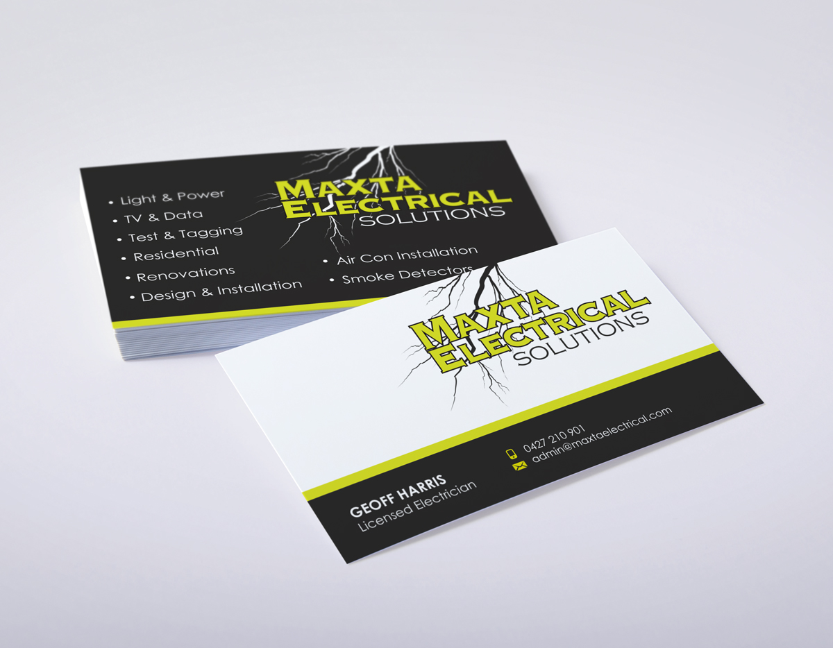 Business Card Design by logodentity for Maxta Electrical Solutions | Design #2060531