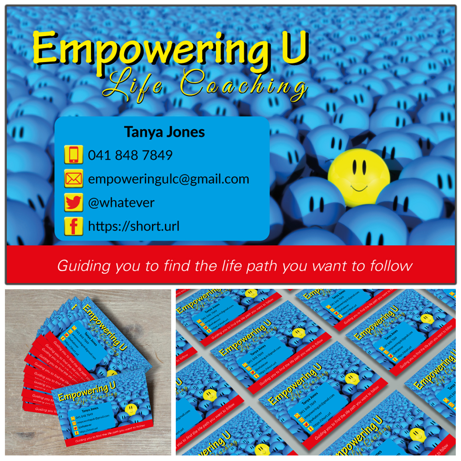 Business Card Design by igogolf for Empowering U Life Coaching | Design #9388457