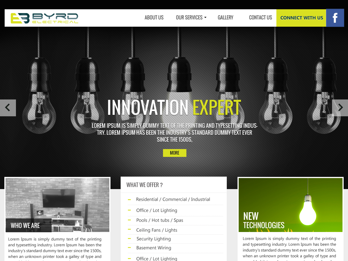 Web Design by designerkochi for Byrd Electrical | Design #2094246