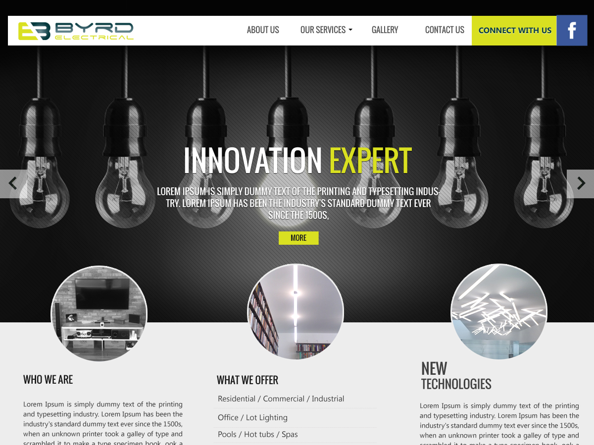Web Design by designerkochi for Byrd Electrical | Design #2102326