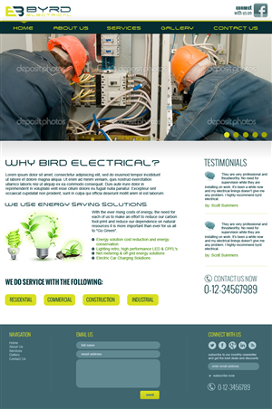Web Design par jeckx2 pour Byrd Electrical | Design : #2102228