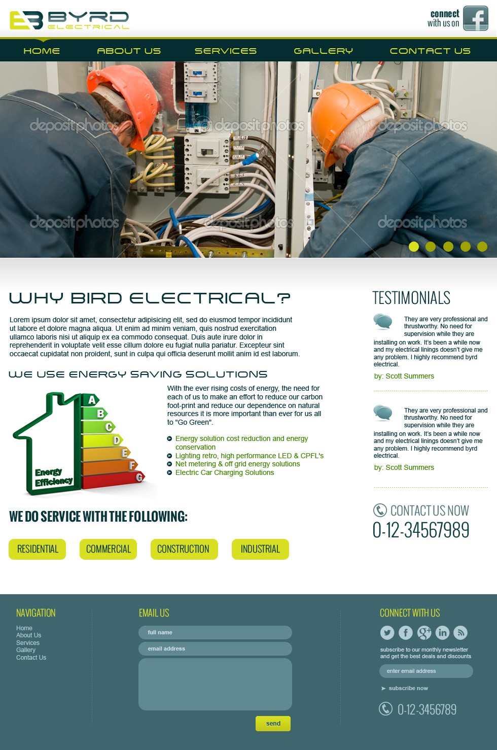 Web Design by jeckx2 for Byrd Electrical | Design #2102245